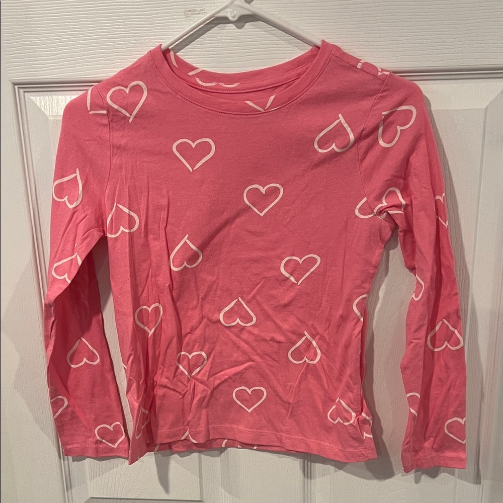 Pink Heart Pattern Kids Shirt